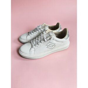 LOTTO Women’s White Silver Leather Sneakers Size 9.5